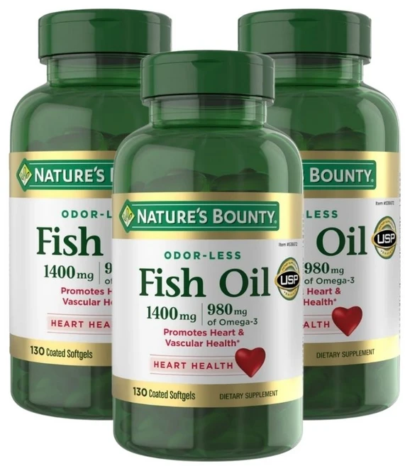 네이처스 바운티 피쉬오일 1400mg 오메가3 130정-3개 Nature's Bounty Fish Oil 1400mg 코스트코 피쉬오일, 3개, 130정 - 쿠팡