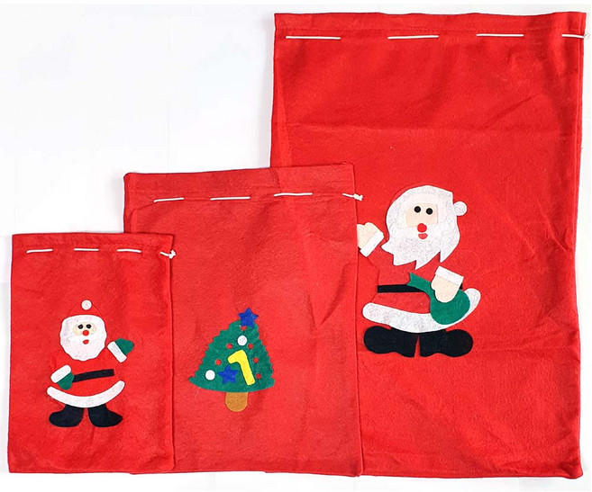 산타선물주머니 소1개/ 어린이 크리스마스 성탄 선물포장쇼핑백 파티장식