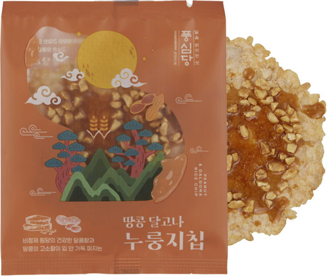 풍심당 땅콩 달고나 누룽지칩, 1개, 90g