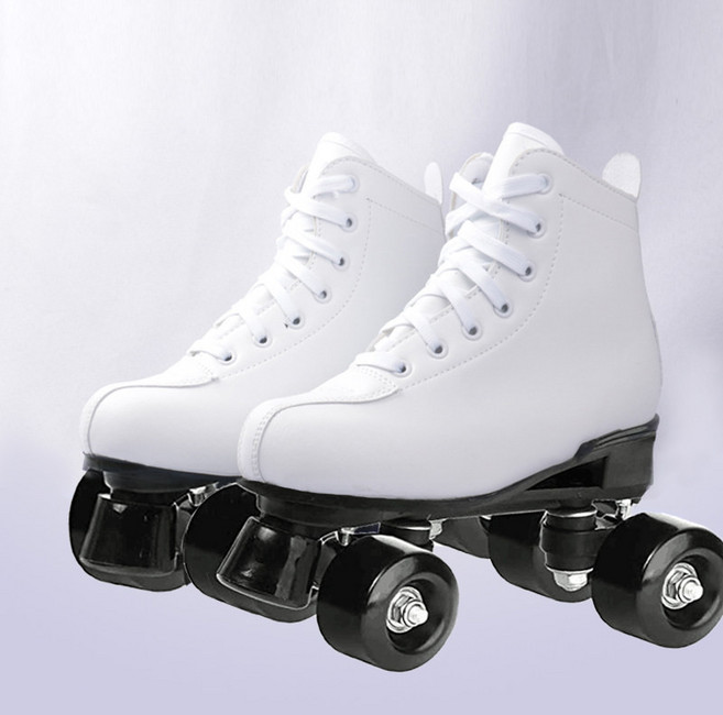 LED 커플 롤러 스케이트 슈즈 남자 여자 4륜 섬광 바퀴 발광 추억, A_ 화이트+블랙휠, 1개