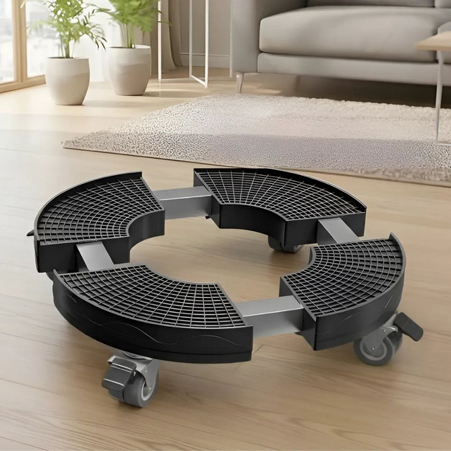 끼리온 대형 식물 이동형 화분 받침 바퀴, 1개, 블랙