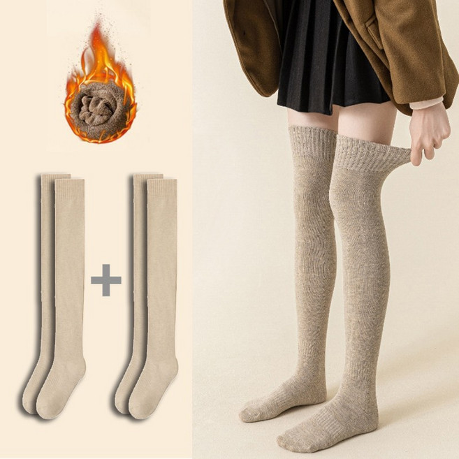 올라이프지 골프 롱 기모 니삭스 여성 반스타킹 레그워머 2켤레