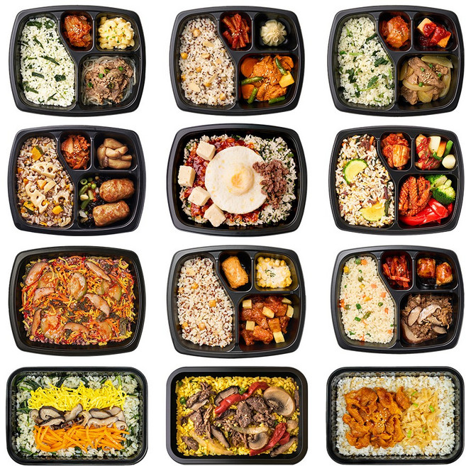 굿스푼 나물비빔밥 3찬찬 도시락 12팩 저당 한 끼 건강식단 냉동배달 편의점 대용 주문, 12개, 209g