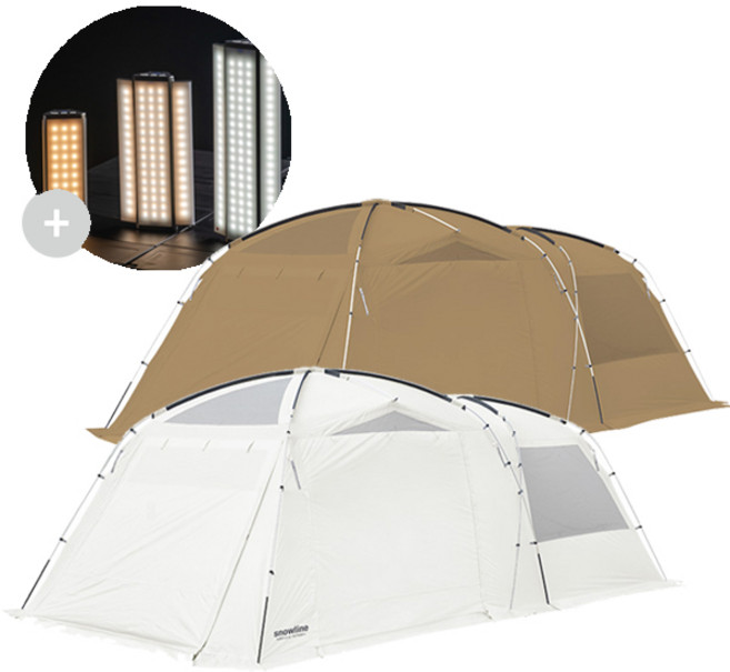 스노우라인 미라클 스크린 텐트 + 트리오 랜턴 증정, 미라클 스크린 텐트 (탄) 트리오 (L)