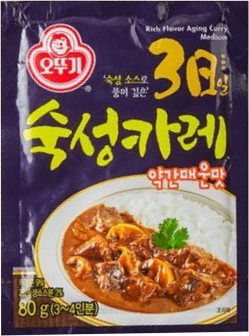 오뚜기 3일숙성카레 고형 약간매운맛, 80g, 1개