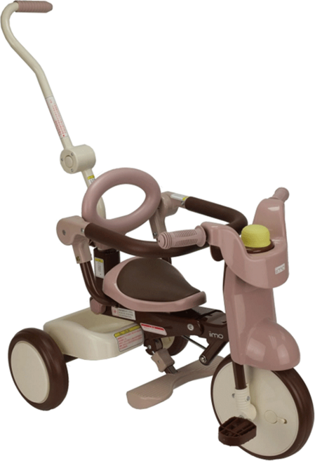 이모 유아 세발자전거 휴대용유모차 프리미엄 수입자전거 (햇빛가리개 미포함), 브라운(기본형), 1개
