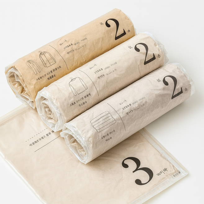 제이엘로 무펌프 진공 여행용 의류 압축팩, 1세트, 6개입