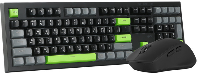 지클릭커 오피스프로 WMK50 사일런스 M 무소음 무선 블루투스 108 키보드 마우스 세트, 일반형, 포커그린, WMK50 108키