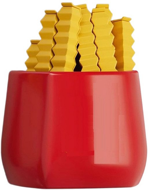 플라스틱 케이스 + 감자튀김 밀봉집게 12p 세트, 레드 + 옐로우, 1세트