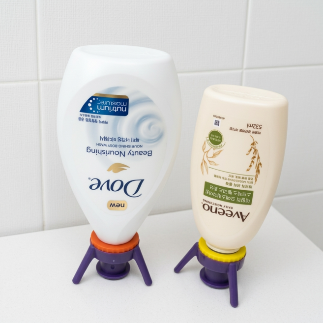 라핀홈 거꾸로캡 샴푸캡 로션캡 거꾸로 뚜껑 끝까지 쓰는 절약캡 6P 세트, 1세트, 퍼플