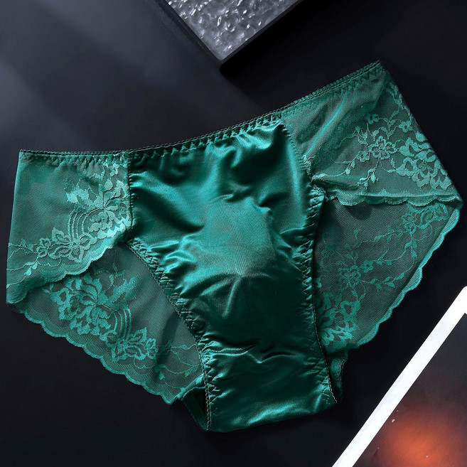 男士法式蕾絲三角內褲3D沖模太空艙囊袋冰絲透氣薄款性感低腰內褲, XL【120-150斤】