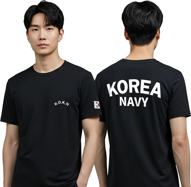 로크택티컬 국산 면 100% 해군 로카티 ROKN 반팔 티셔츠