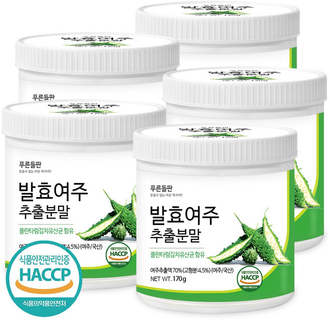 푸른들판 발효 여주 추출물 분말 HACCP, 170g, 5개