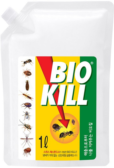 동성제약 비오킬 1리터 리필형 파우치 빈대 퇴치 벌레 진드기 1000ml 1L, 1개