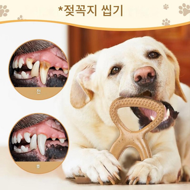 [펫하모니] 반려동물 개 소고기맛 씹는 장난감 나일론 무독성 파손안됨, 1개, 흰색