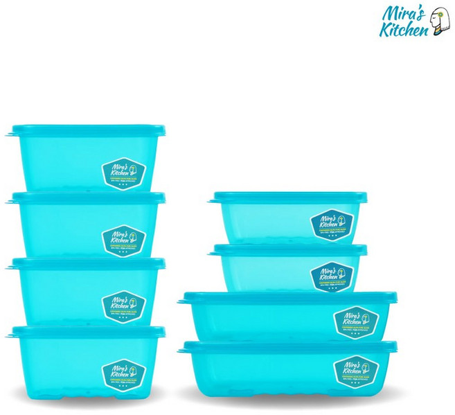 [미라클통] 미라네주방 냉장고정리 밀폐용기 반찬통 미라네 4호 세트-8P, 미라네주방 밀폐용기 김치통 반찬통 야채보관 대파보관 미, 1개
