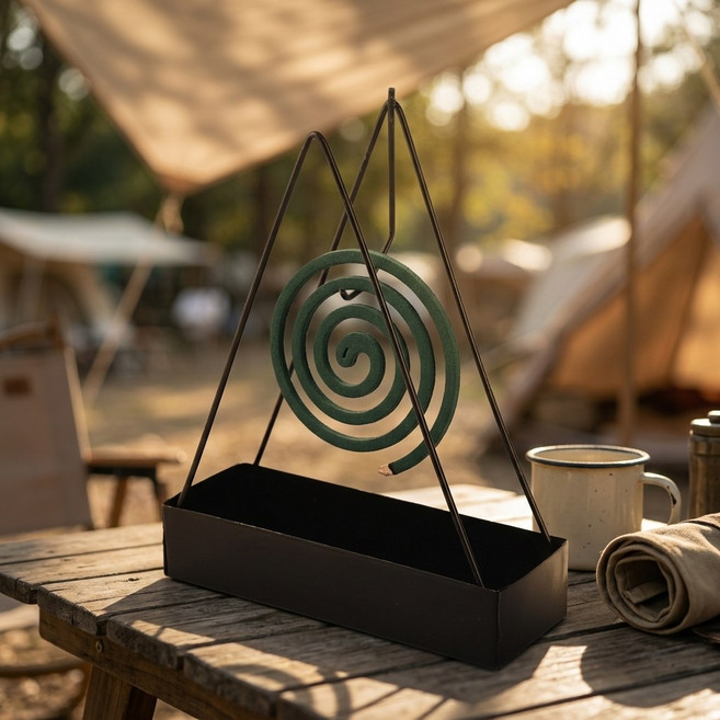 피플피 캠핑 모기향 케이스 거치대 2개, 블랙