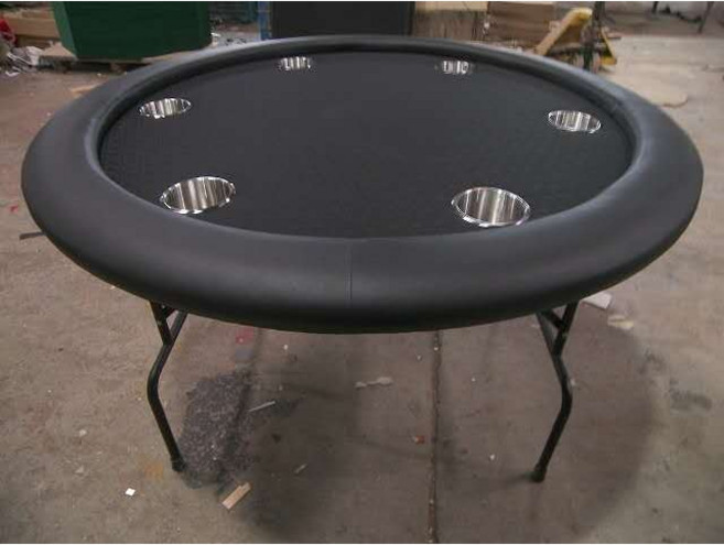 원형 홀덤 테이블 6인용 접이식 카지노 포커테이블, 블루 120cm, 1개