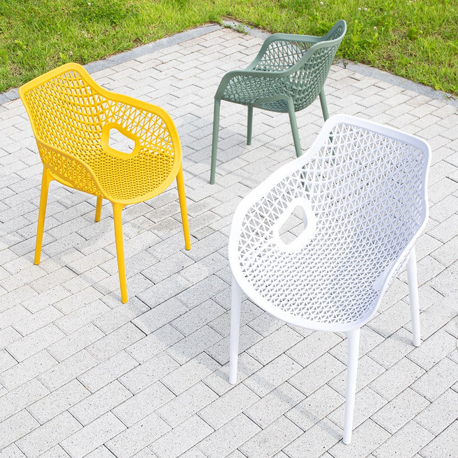 루이 암 체어 야외 테라스 카페 식탁 인테리어 의자, 화이트, 1개