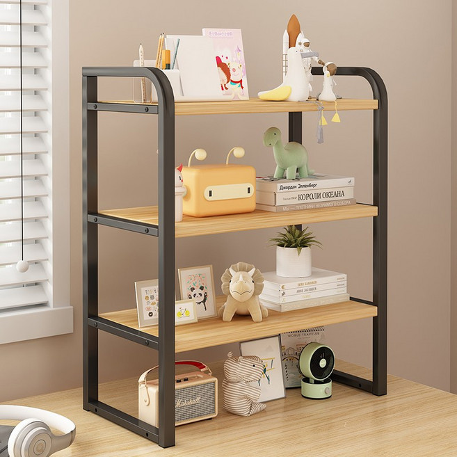 베랄룰 다용도 책상 정리 공간 높이 조절 가능 주방 수납 스탠드 선반 길이 50cm, 블랙원목, 1개