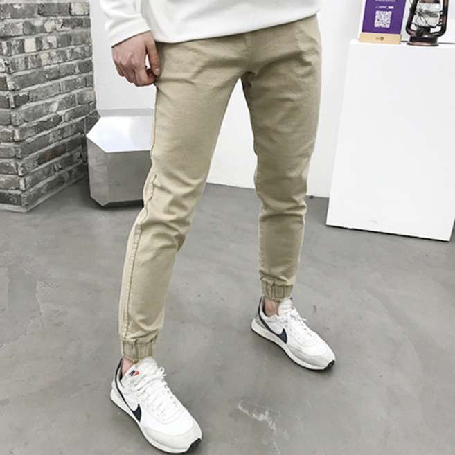 용된다 남성용 빅사이즈 스판 슬림핏 조거바지