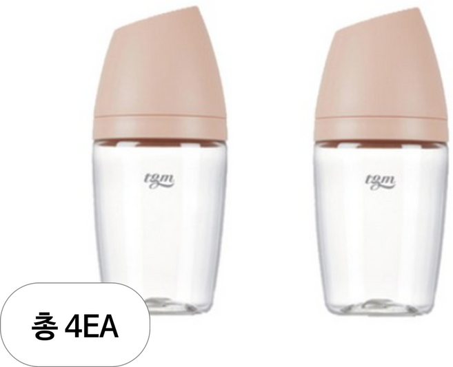 티지엠 트라이탄 젖병 240ml 2p, 코랄핑크, 4개