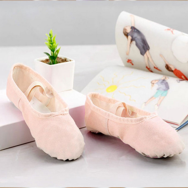 위즈핏스 성인 연습용 토슈즈 X자형 밴딩 캔버스 발레슈즈 고급형 천슈즈 가죽슈즈, 245mm(40)