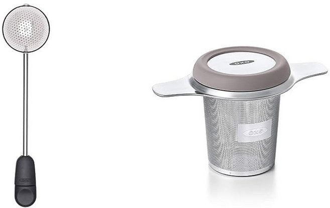 OXO 브루 티 인퓨저 바스켓(6온스) 및 트위스트 티볼, Metal, 1 Count, Ball Infuser + Infuser Basket, 1개