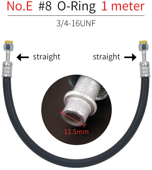 자동차 에어컨 고무 호스 파이프 커넥터 R134a hfo 1234yf 배관, 5) No.E  1meter, 1개