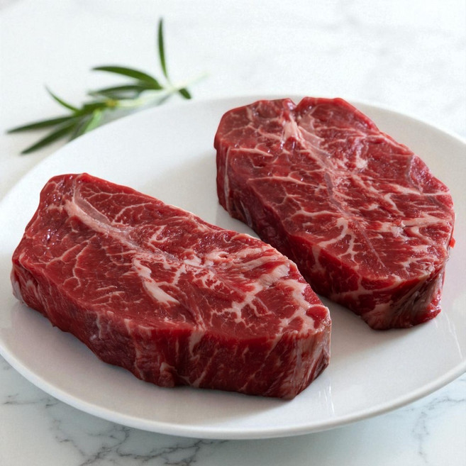 기름손질 잘된 호주 부채살 스테이크용 (냉동), 1kg, 3개