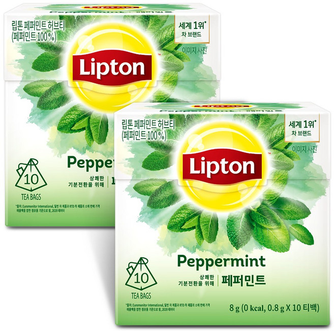립톤 페퍼민트 허브티 0.8g, 800mg, 10개입, 2개