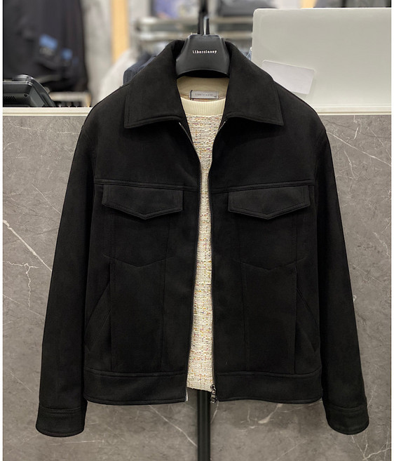 리버클래시 26S/S 블랙 스웨이드 집업 오버핏 트러커 점퍼(LMS22703)_DG