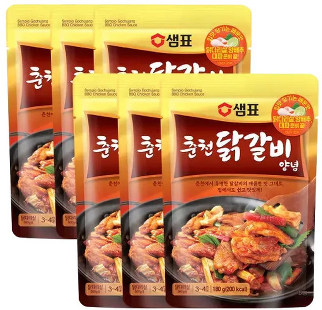 샘표 춘천 닭갈비 양념 180g 6개