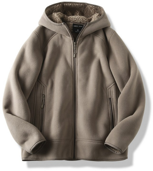 ASURE 남녀 공용 후드 집업 캐주얼 기모 점퍼