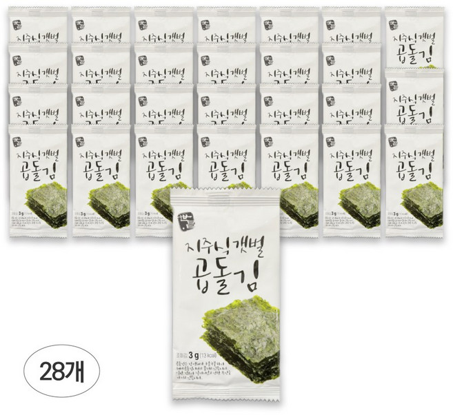 지주식 갯벌 곱돌김 미니 도시락김, 3g, 28개