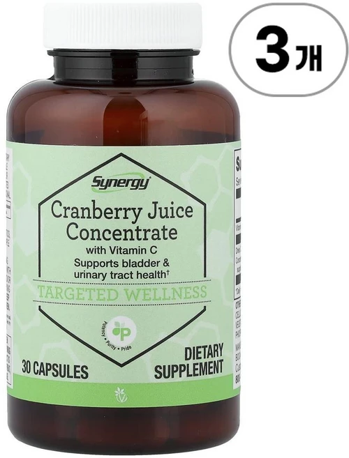 비타코스트 시너지 크랜베리 주스 컨센트레이트 위드 비타민 C Vitacost Synergy® Cranberry Juice Concentrate With Vitamin C 30정, 3개 - 쿠팡