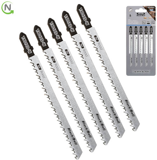 블랙불 목재 용 직소 직쏘 날 T301 x5개 재단 톱날 우드 플라스틱 합판 석고 보드 절단