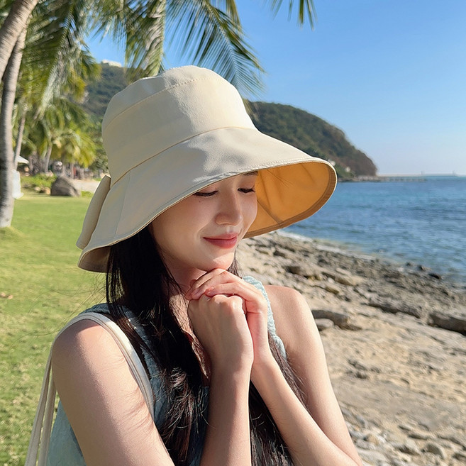 보슈 여성 자외선차단 햇빛가리개 와이드 버킷햇 물놀이 모자 g7-7