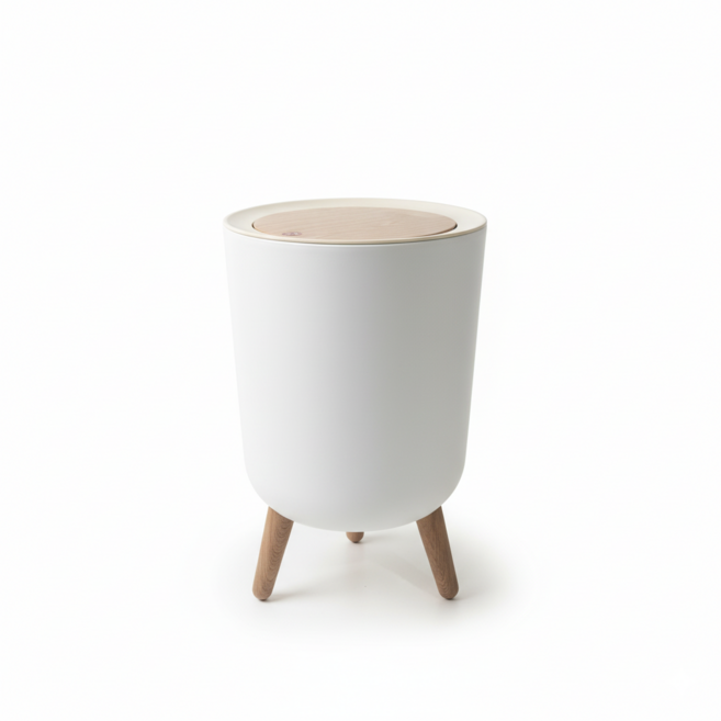 1개 러스틱 인더스트리얼 스텝식 뚜껑 포함 휴지통 상업용 바 카운터용 쓰레기통 빈티지 라틴 아메리카 스타일 인테리어 수거통, 하양