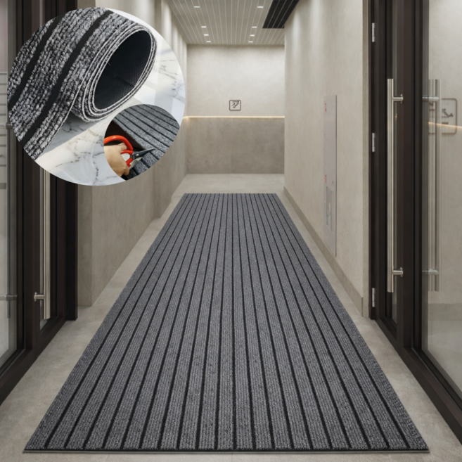 492팩토리 잘라쓰는 다용도 업소용 현관 출입구 발매트, 1개, 그레이