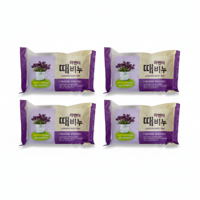 향수 때비누 라벤더 각질제거 목욕 비누 태광유통, 150g, 4개입