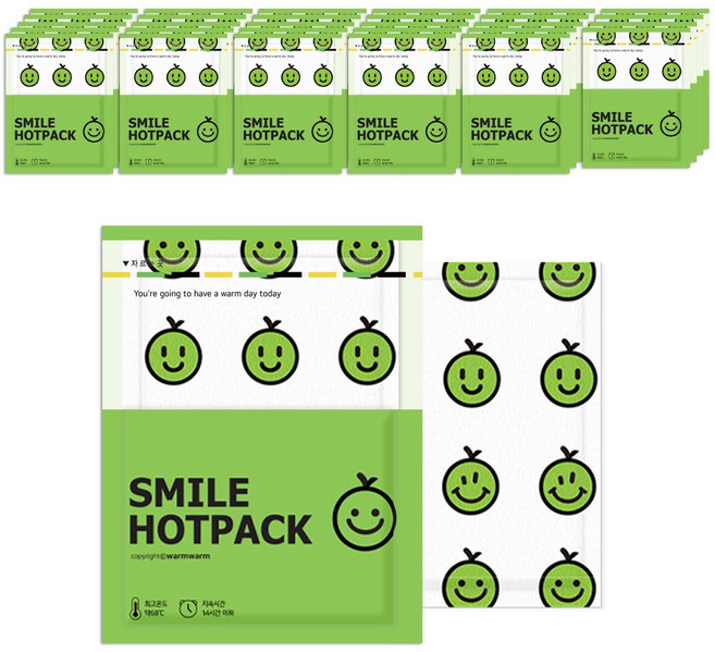 스마일 핫팩 100g 국산 손난로, 30개