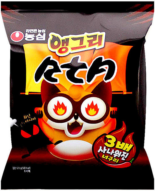 농심 앵그리 너구리 RtA 121g, 1개