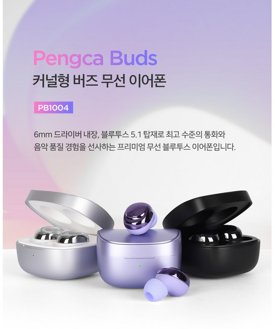 펭카 버즈 무선 블루투스 커널형 이어셋, 펭카 버즈(퍼플)
