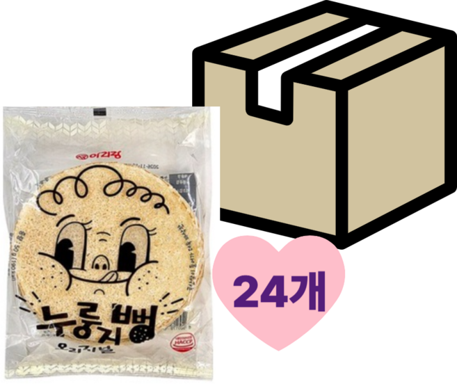 아리랑제과 누룽지뻥 오리지널, 50g, 24개