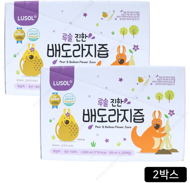 루솔이 만든 진한 배도라지즙 선물세트, 100ml, 40개