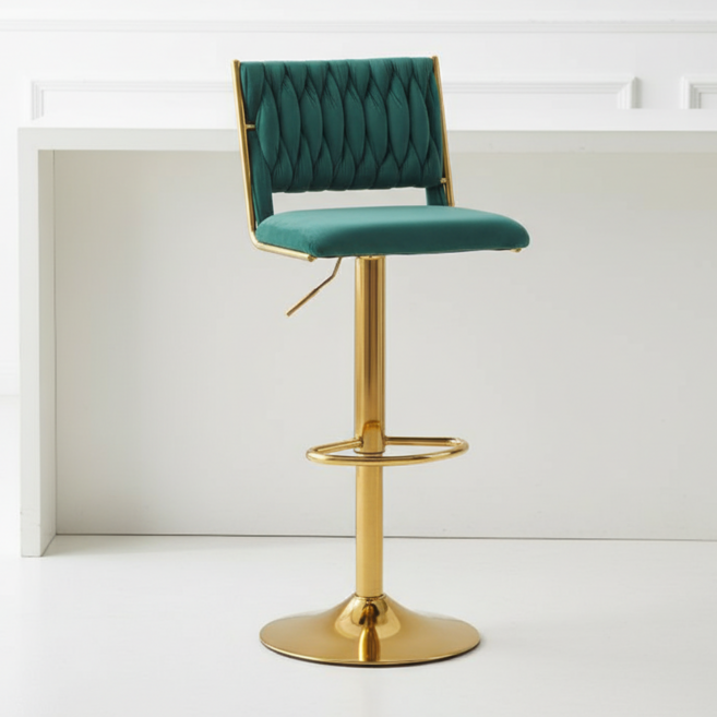 피피포피 벨벳 홈바의자 아일랜드식탁의자 바체어 높이조절 회전 스퀘어, 그린