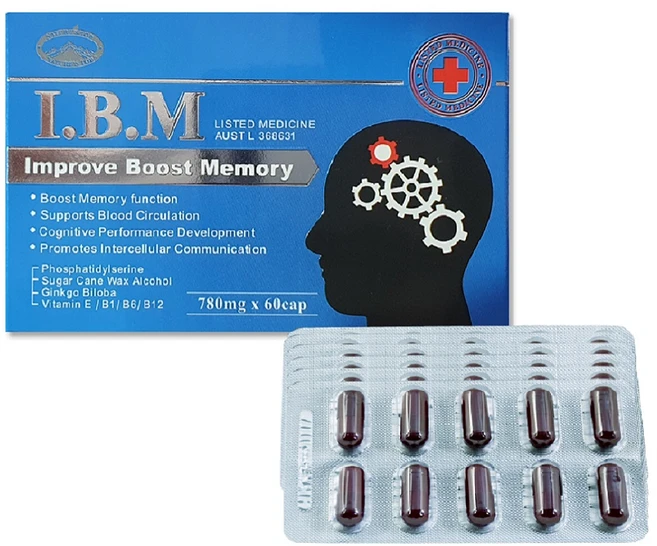 호주 네이쳐스탑 I.B.M 두뇌영양제 부스트메모리 60캡슐 징코빌로바 옥타코사놀 비타민E, 1개, 60정 - 쿠팡