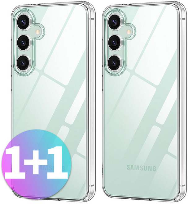 넥스트모바일 1+1 갤럭시 S24 FE 소프트 슬림 투명 젤리 케이스