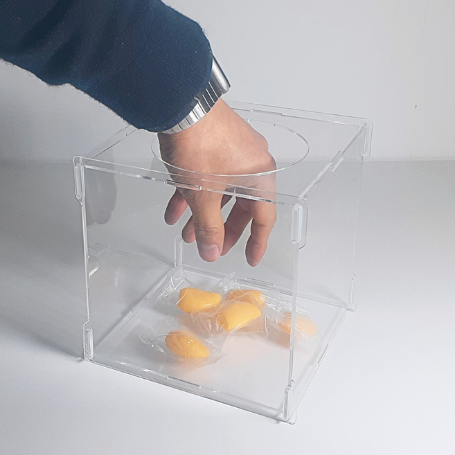 피앤씨 아크릴 응모함 150x150x150, 150x150x150mm, 투명, 1개